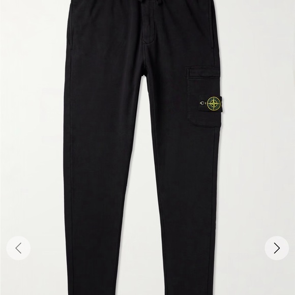 Stone Island tappered logo appliqué cotton sweatpants - Picture 1 of 8